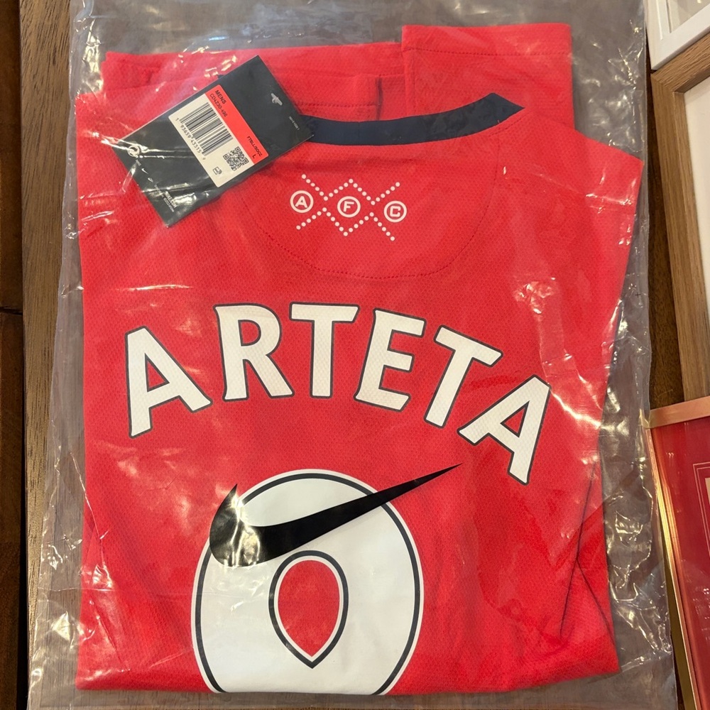 NIKE NWT 2012/14 Arsenal Arteta Red Home Jersey 8 AFC L Dri Fit